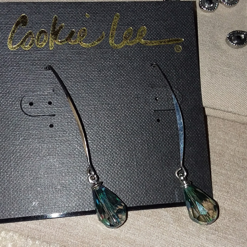 Cookie Lee blue-green jewel earrings